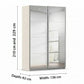 Rauch Impulse Full Mirror 2 Door Sliding Wardrobe in Champagne Carcase Dimensions