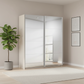 Rauch Impulse Full Mirror 2 Door Sliding Wardrobe 181cm in Champagne Carcase styled in a modern room