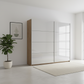 Rauch Impulse Full Mirror 2 Door Sliding Wardrobe 181cm in Oak Carcase styled in a modern room