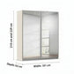 Rauch Impulse Full Mirror 2 Door Sliding Wardrobe 181cm in Champagne Carcase Dimensions