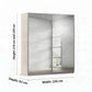 Rauch Impulse Full Mirror 2 Door Sliding Wardrobe 226cm in Champagne Carcase Dimensions