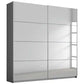 Rauch Impulse Full Mirror 2 Door Sliding Wardrobe 181cm in Metallic Grey Carcase 