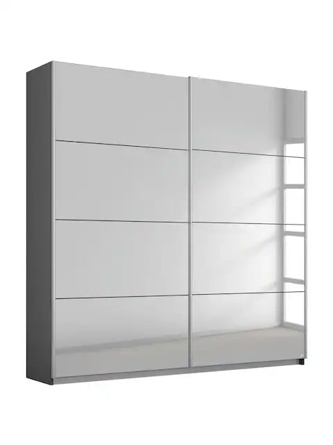 Rauch Impulse Full Mirror 2 Door Sliding Wardrobe 181cm in Metallic Grey Carcase 