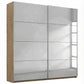 Rauch Impulse Full Mirror 2 Door Sliding Wardrobe 181cm in Oak Carcase 