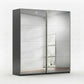 Rauch Impulse Full Mirror 2 Door Sliding Wardrobe 226cm in Metallic Grey Carcase 