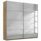 Rauch Impulse Full Mirror 2 Door Sliding Wardrobe 226cm in Oak Carcase 
