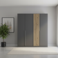 Rauch Lamela 4 door hinged wardrobe in Metallic Grey Front view