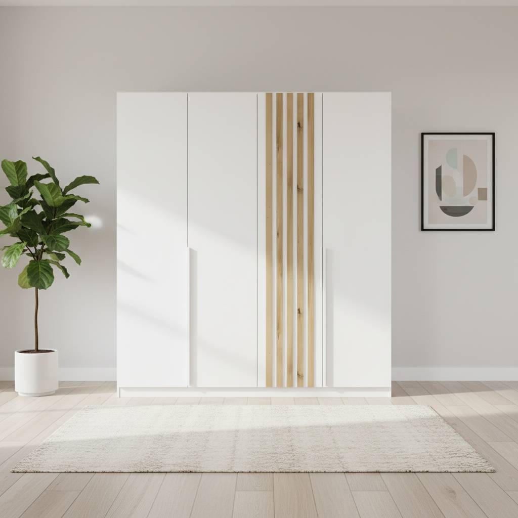 Rauch Lamela 4 door hinged wardrobe in Alpine White Front view