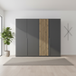 Rauch Lamela 4 door hinged wardrobe in Metallic Grey Front view