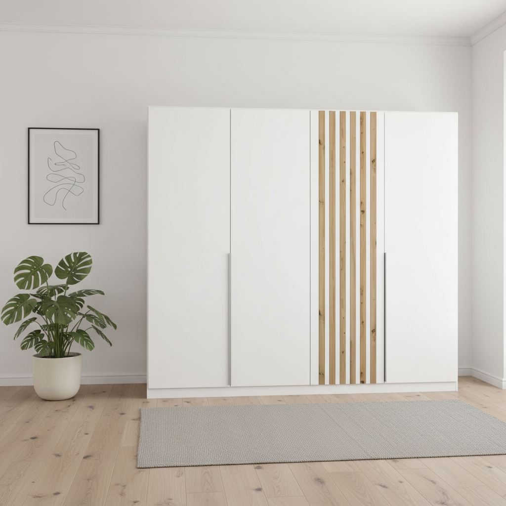 Rauch Lamela 4 door hinged wardrobe in Alpine White Front view