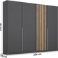 Rauch Lamela 4 door hinged wardrobe in Metallic Grey Dimensions