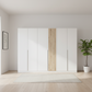 Rauch Lamela 6 door hinged wardrobe in Alpine White front view styled in a modern room