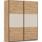 Rauch Neo 2 Door Sliding Wardrobe in Artisan Oak with Champagne Panels
