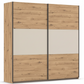 Rauch Neo 2 Door Sliding Wardrobe 218cm in Artisan Oak with Champagne Panels 