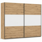 Rauch Neo 2 Door Sliding Wardrobe 261cm in Artisan Oak with White Panels