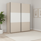 Rauch Neo 2 Door Sliding Wardrobe in Champagne with White Panels  Styled in a modern room