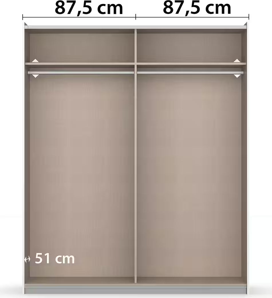Rauch Neo 2 Door Sliding Wardrobe 218cm Internal compartments