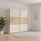 Rauch Neo 2 Door Sliding Wardrobe 218cm in Champagne with Artisan Oak Panels  Styled in a modern room