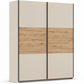 Rauch Neo 2 Door Sliding Wardrobe in Champagne with Artisan Oak 