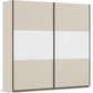Rauch Neo 2 Door Sliding Wardrobe 218cm in Champagne with White Panels  