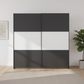 Rauch Neo 2 Door Sliding Wardrobe 218cm in Metallic Grey with White Panels Front view styled in a modern room