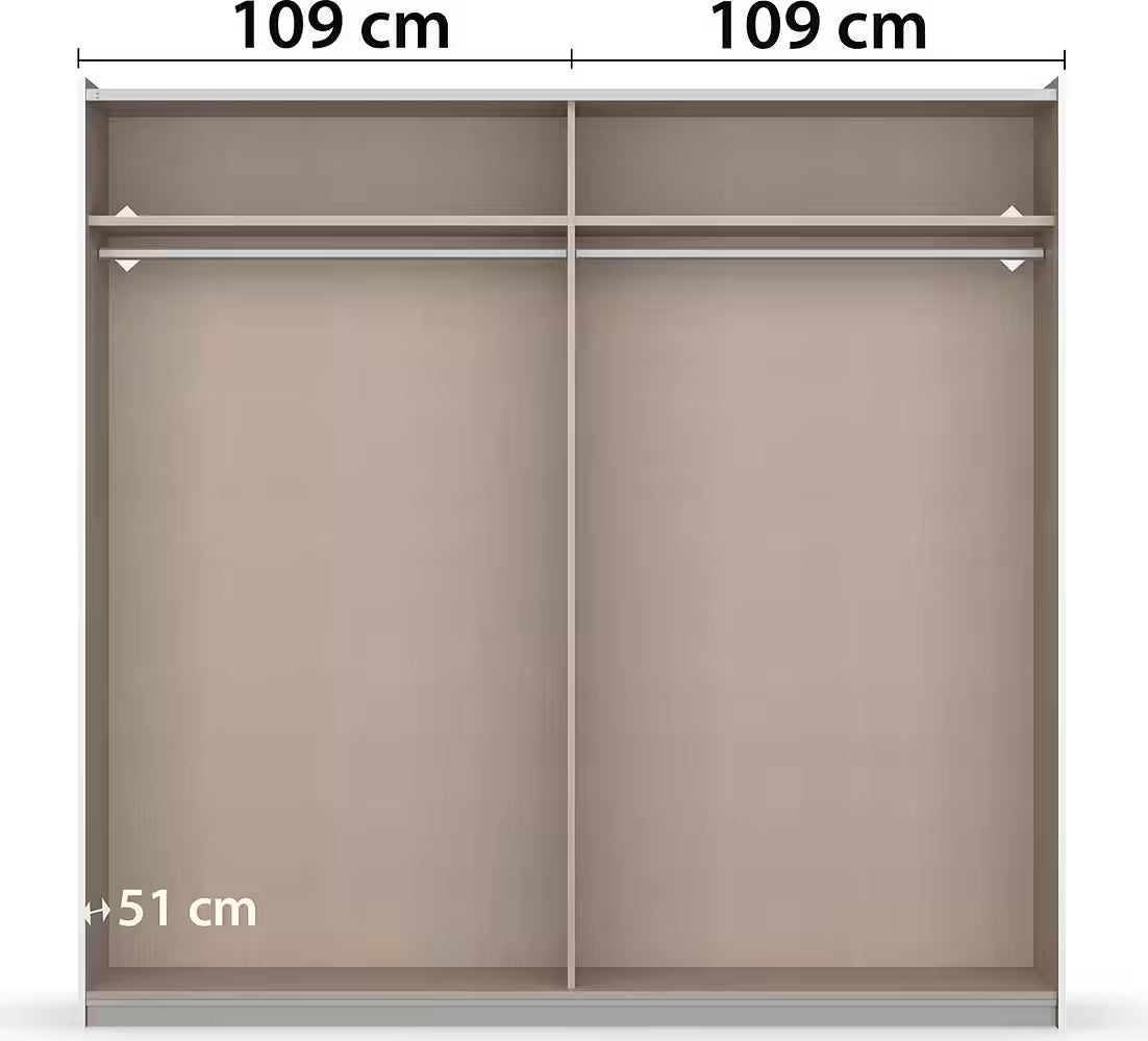 Rauch Neo 2 Door Sliding Wardrobe 218cm Internal Compartments
