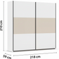 Rauch Neo 2 Door Sliding Wardrobe 218cm in White with Champagne Dimensions