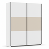 Rauch Neo 2 Door Sliding Wardrobe 175cm in White with Champagne panels 