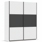 Rauch Neo 2 Door Sliding Wardrobe 175cm in White with Metallic Grey panels 
