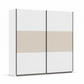 Rauch Neo 2 Door Sliding Wardrobe 218cm in White with Champagne panels 