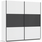 Rauch Neo 2 Door Sliding Wardrobe 218cm in White with Metallic Grey panels 