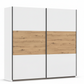 Rauch Neo 2 Door Sliding Wardrobe 218cm in White with Artisan Oak panels 