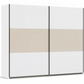 Rauch Neo 2 Door Sliding Wardrobe 261cm in White with Champagne panels 