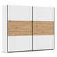 Rauch Neo 2 Door Sliding Wardrobe 261cm in White with Artisan Oak panels 