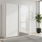Rauch Subito 181cm 1 Decor Door & 1 Mirror Sliding Door Wardrobe in Alpine White styled in a modern bedroom
