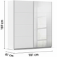 Rauch Subito 181cm 1 Decor Door & 1 Mirror Sliding Door Wardrobe Dimensions