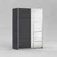 Rauch Subito 1 Decor Door & 1 Mirror Sliding Door Wardrobe in Metallic Grey