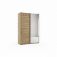 Rauch Subito 1 Decor Door & 1 Mirror Sliding Door Wardrobe in Oak