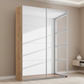 Rauch Subito 2 Door Full Mirror Sliding Door Wardrobe in Artisan Oak Cracase styled in a bedroom