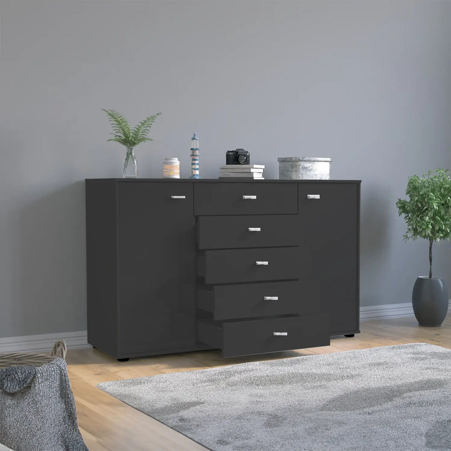 Wiemann Regen Graphite 3 Door Sliding Wardrobe With Mirror 