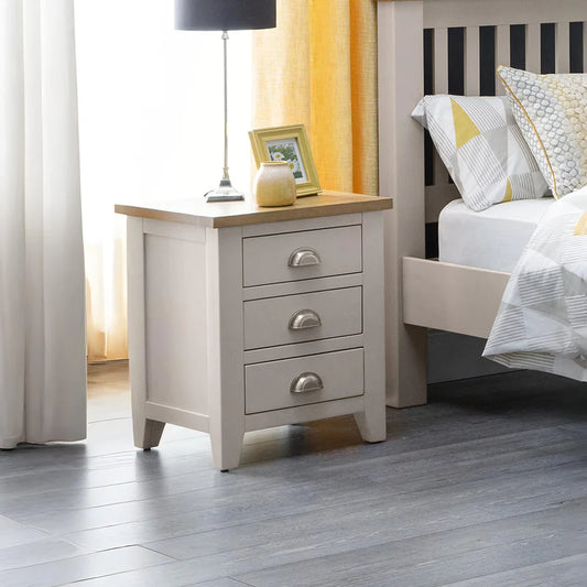 Richmond 3 Drawer Bedside - Styled in a Bedroom