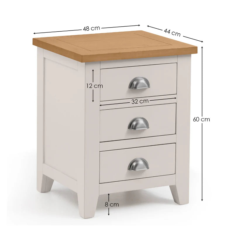 Emily 3 Drawer Bedside