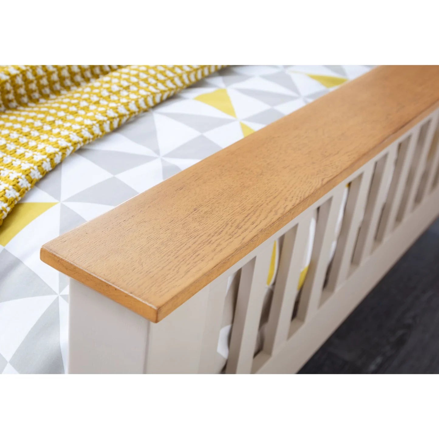 Richmond High Footend 135cm Double Bed - Wood closeup view