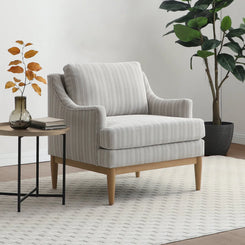 Rihanna Armchair in Natural Stripe Chenille Fabric - Pendle Village Furniture