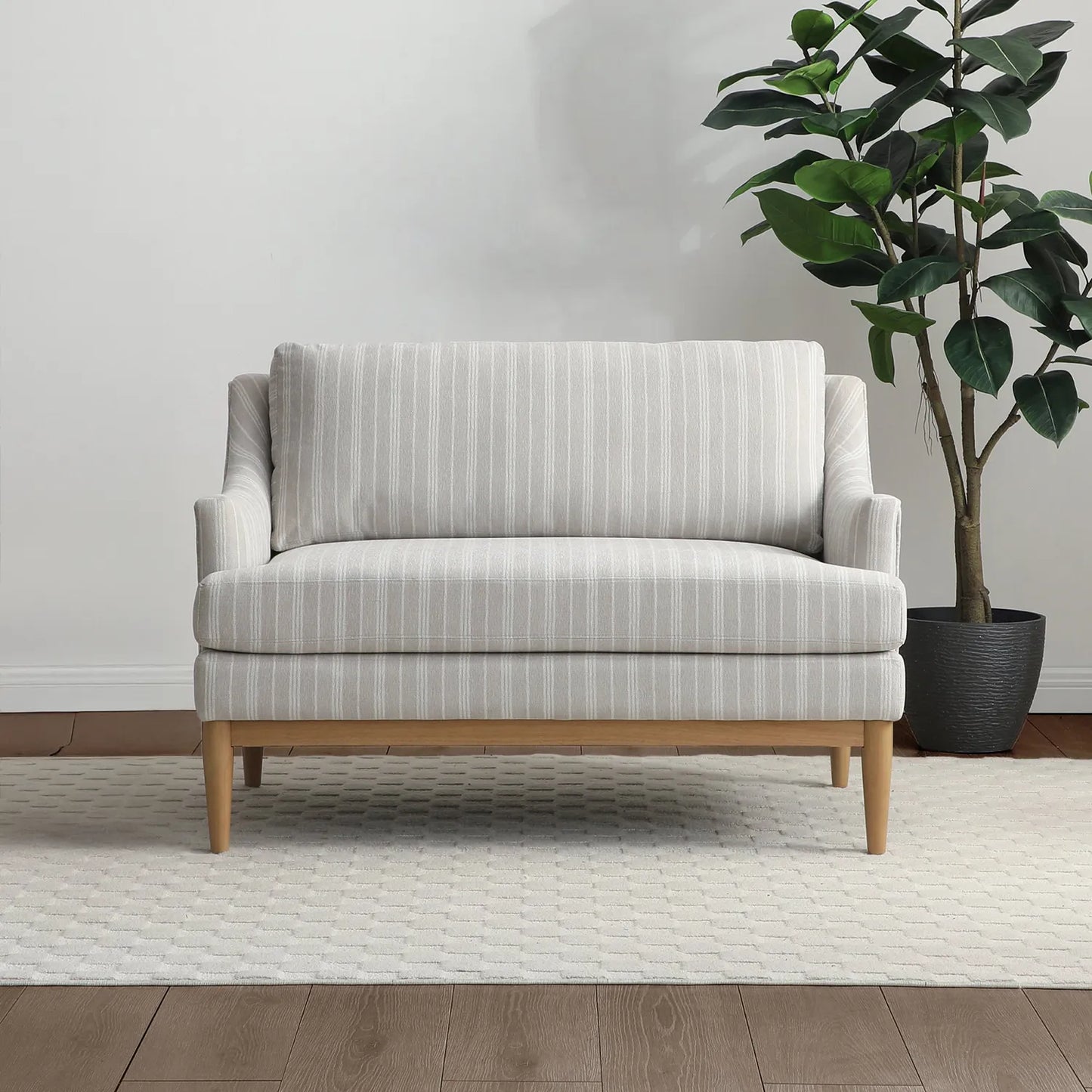 Rihanna Upholstered Loveseat with Wood Base - Pendle Village Furniture