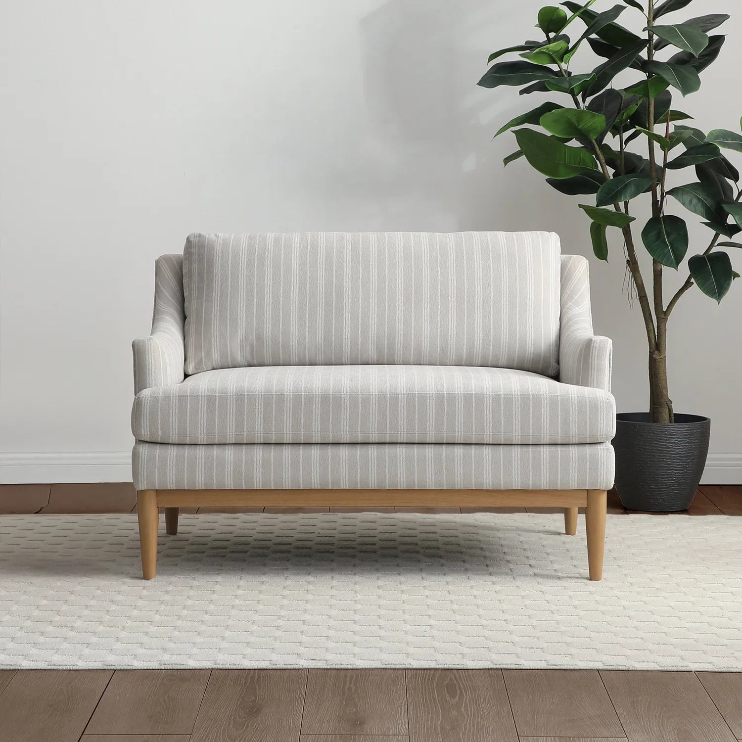 Rihanna Upholstered Loveseat with Wood Base - Pendle Village Furniture