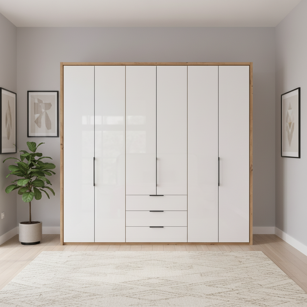 White Oak Wiemann Saka combi wardrobe with drawer storage
