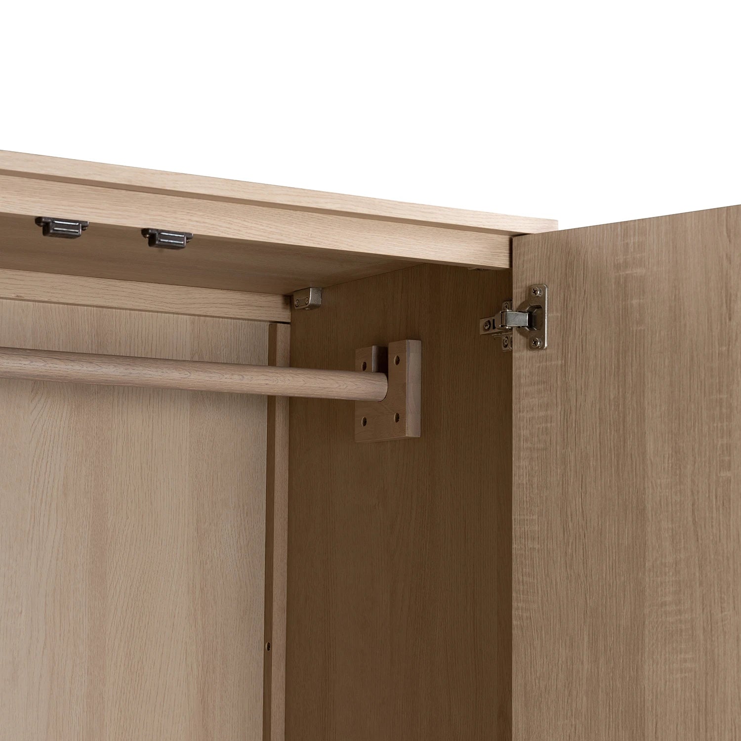 Close up of Salford Natural Oak Finish Gents Wardrobe