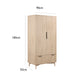 Salford Natural Oak Finish Gents Wardrobe - Dimensions on White Backround