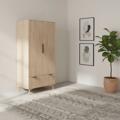 Salford Natural Oak Finish Gents Wardrobe